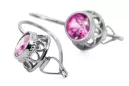 Argent sterling 925 Améthyste Des boucles d'oreilles Vintage vec117s
